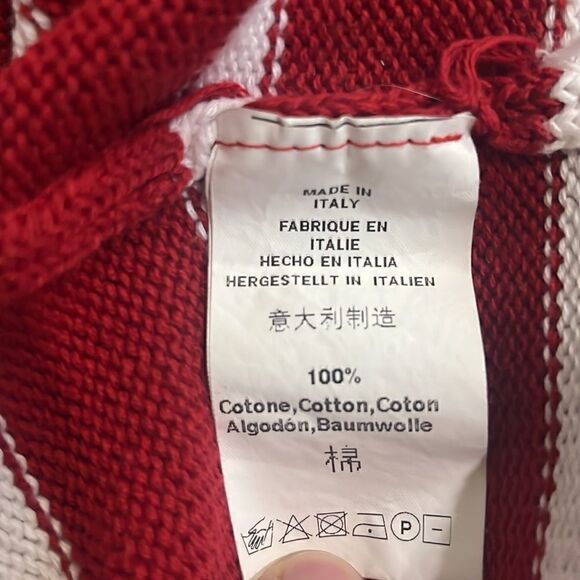 BRANDY MELVILLE CROPPED SWEATER RED WHITE STRIPES OS MADE IN ITALY - Picture 4 of 9